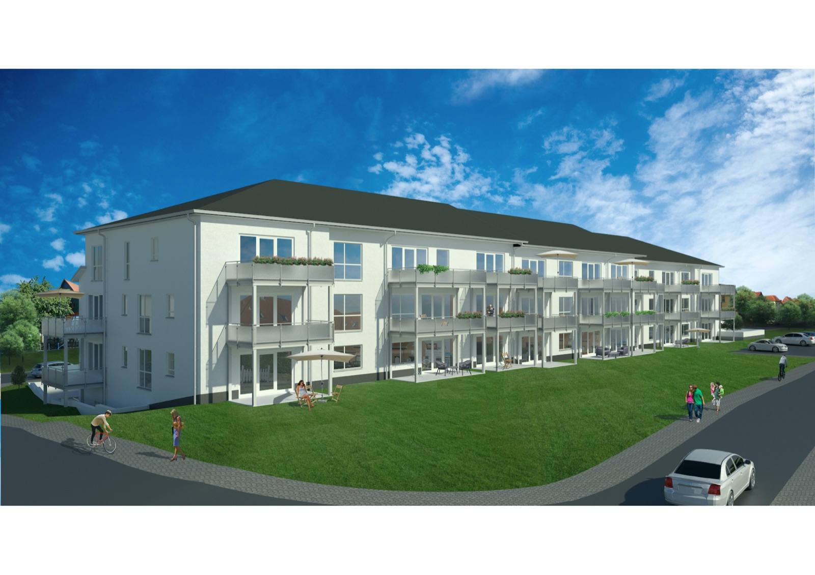 Visualisierung Perspektive Süden – Wohngebäude Salzgitter-Thiede II, Salzgitter