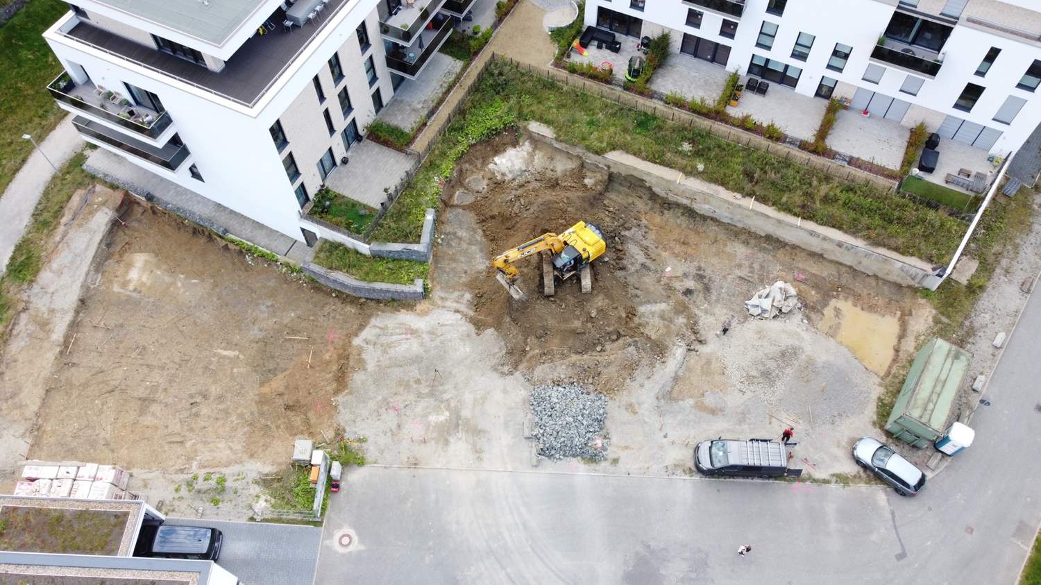 Baustellenfoto im August 2024 (Bild 1) – Neubauten Steimker Gärten, Wolfsburg